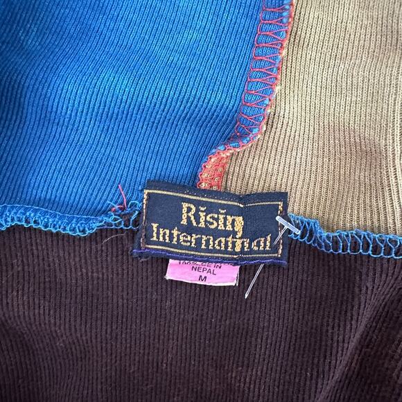 Rising International Sweatshirt Womens Medium Zip Artisan Patchwork South West - Picture 6 of 12